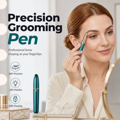 📢📢40% OFF !! ⏰ Electric Eyebrow Trimmer Pen with LED Light – USB Rechargeable Precision Hair Remover
