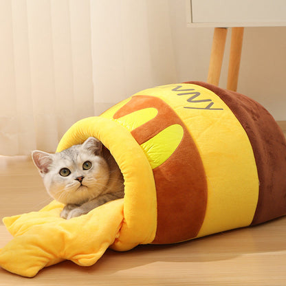 📢📢40% OFF !! ⏰Warm Honey Pot Pet Bed for Cat & Dog