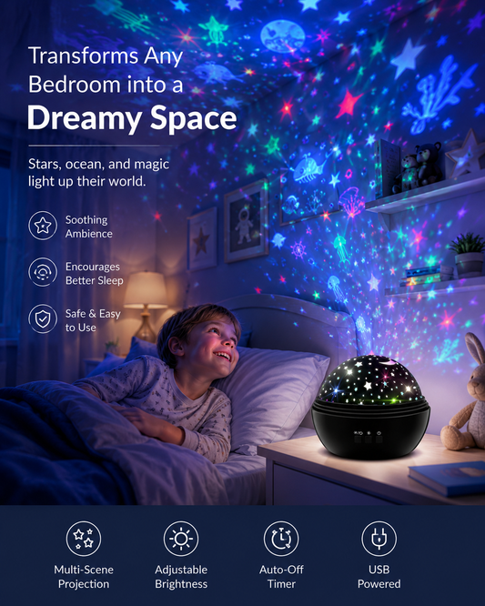 📢📢40% OFF !! ⏰2-in-1 Rotating Star Projector Night Lights