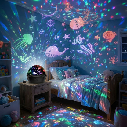 📢📢40% OFF !! ⏰2-in-1 Rotating Star Projector Night Lights