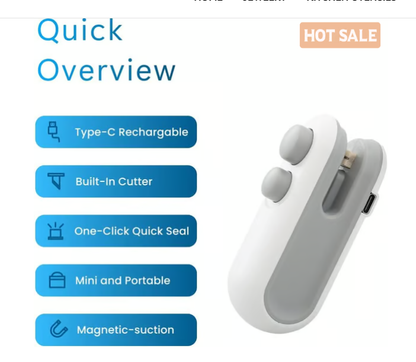 💥💥💥 Mini Sealer Small Household Hand Pressure Sealer Portable Snack Plastic Bag Heat Sealing Machine