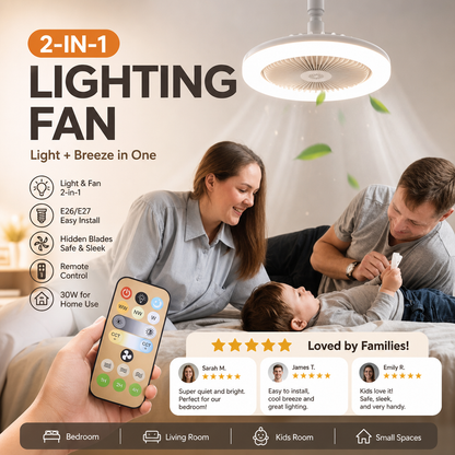 📢📢40% OFF !! ⏰ LED Ceiling Fan with Remote Control & Three-Colour Dimming – 3 Speeds, Quiet Motor – Perfect for bedrooms, living rooms or offices – energy-saving and silent 🔇