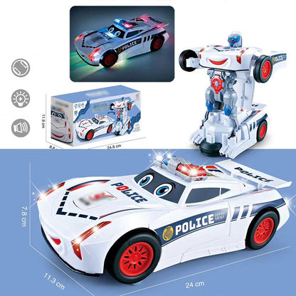 📢📢 55 %  OFF !! ⏰Electric Universal Deformation Police Toy Car🎁Best Gift For Kid🥳