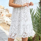 Elegant Cutout Flowers White Dress for Lady