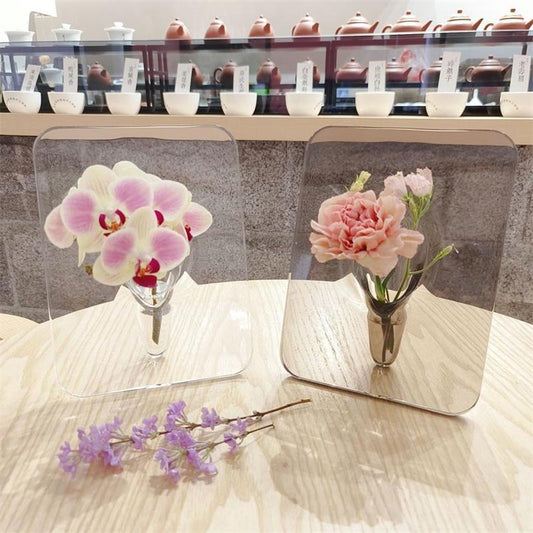 📢📢30% OFF !! ⏰ Photo Frame Shaped Clear Flower Vase – Wall-mountable & space-saving – Unique design, perfect for dried or fresh flowers – elegant home or office decor ✨