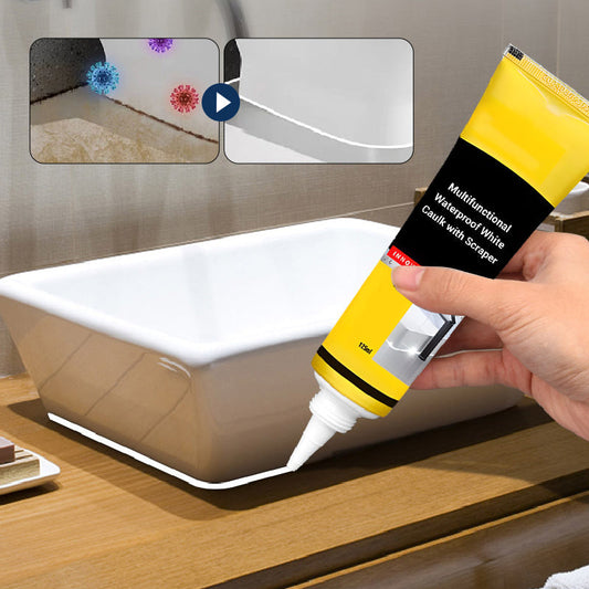 ✨Multifunctional Waterproof White Caulk with Scraper📢📢Flash Sale: Ending in 3 Hours!⏰⏰