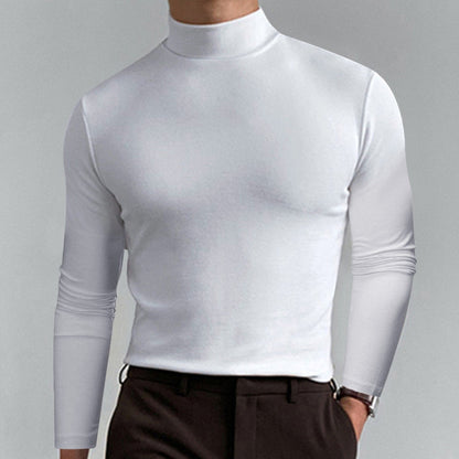 📢📢57%OFF!!!⏰Mens High Neck Slim Fit Long Sleeve T-shirt