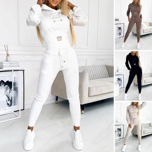 👚 60% OFF HOT SALE! ✨ Women's Two-Piece Hooded Tracksuit Set - Comfortable & Stylish Athletic Wear for Training and Casual Loungewear 🏃‍♀️💫