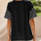 💕Limited Sale 50% OFF💕Women's Casual Round Neck Striped Color Clash Short Sleeve Top