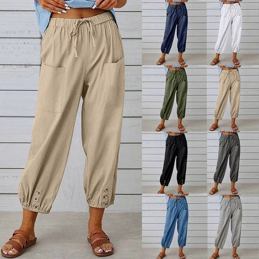 📢📢50% OFF !!!⏰Women's Capri Pants Wide Leg Drawstring👖