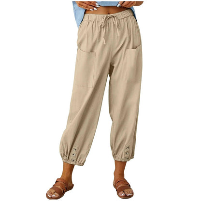 📢📢50% OFF !!!⏰Women's Capri Pants Wide Leg Drawstring👖