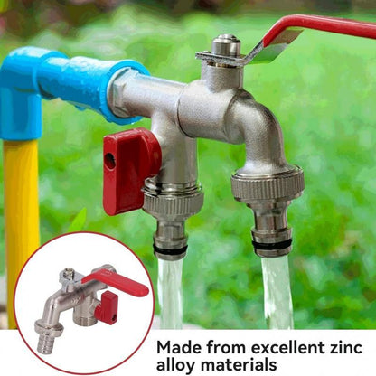 📢📢40% OFF !! ⏰Universal Stainless Steel Double Outlet Garden Water Faucet