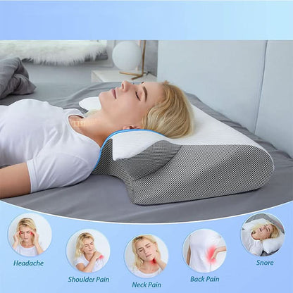 📢📢50% OFF !!!⏰50,000+ SOLD! 💥 🌙 50% OFF! Ergonomic bamboo contour pillow – Relieves neck tension and promotes deep sleep. Perfect for back, side and stomach sleepers. Experience comfort all night long. 💤 ✨