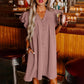 🌴Summer Specials🌴Women's Casual V-Neck Ruffle Pleated Dress