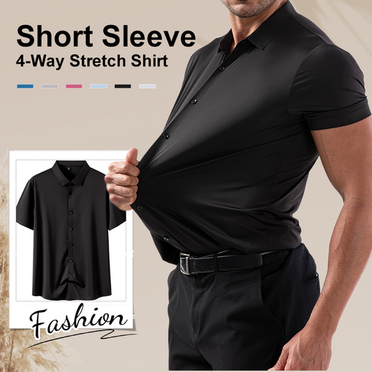 ✨SISTA DAGEN REA 50% RABATT✨Herrskjorta med kort ärm och 4-vägs stretch