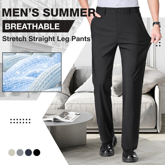 Pantalon de jambe droite étirement étiré d'été pour hommes