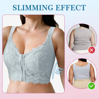 📢📢50%  OFF !! ⏰Women's Comfortable Front Closure Lace Posture Support Bra
