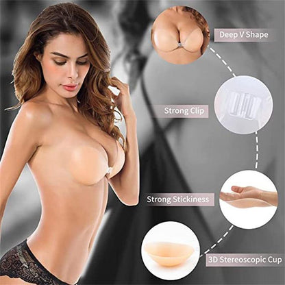 ✨Buy 1 Get 1 Free | Front Closure Adhesive Invisible Push-Up Bra (2 Pairs)