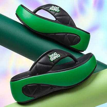 📢📢50% OFF !!!⏰Women's Summer Color-Block Soft Platform Flip Flops