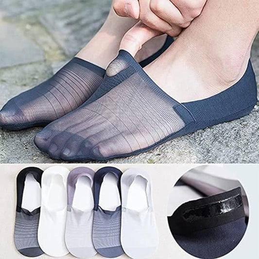 5 Pairs Ice Silk No-Show Socks Set
