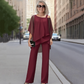 📢📢50% OFF !!!⏰Women’s Irregular Chiffon Tops ＆ Wide-Leg Pants 2-Piece Set