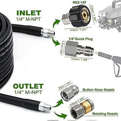 💦 69% OFF INSTANT! 🚿 5800PSI Sewer Jetter Kit - High-Pressure Nozzle & Hose for Clogged Drains/Pipes, Compatible with Most Pressure Washers 🔧📦