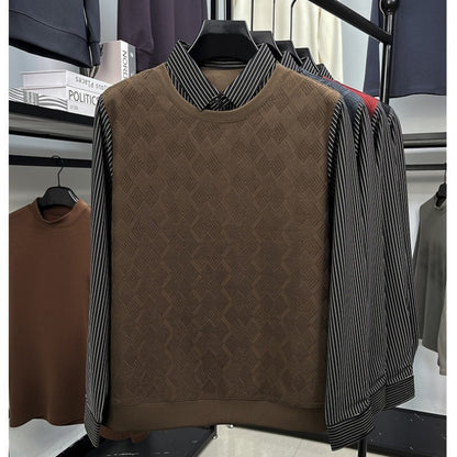 Men's Casual Faux Two-Piece Long-Sleeve Top - Buy 2 Get Free Shipping