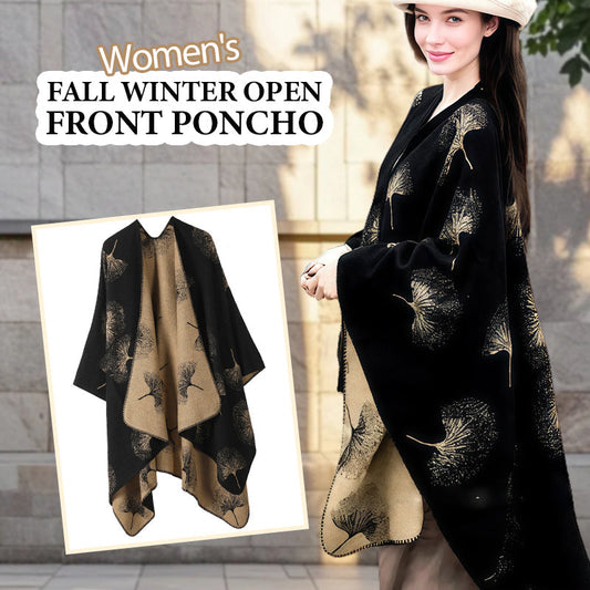 Women's Fall Winter Open Front Poncho📢📢Flash Sale: Ending in 3 Hours!⏰⏰