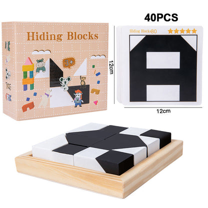 🧩 40% OFF NOW! 🔥 Black & White Block Puzzles Set for Kids - Creative & Educational, Perfect for Developing Logic Skills ✨