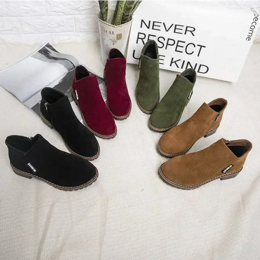 📢📢70%OFF!!!✨Women's Side Zipper Low Heel Ankle Boots