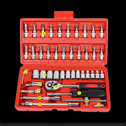 46pcs Fast Ratchet Sleeve Wrench Kit📢📢 Flash⚡ sale: ends in 3 hours! ⏰⏰