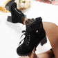 ❄️LAST DAY PROMOTION - 50%OFF 💖 Women's Chunky Heel Lace Ankle Booties