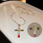 📢📢30% OFF !! ⏰Colorful Rhinestone Cross Pendant Necklaces
