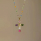 Colorful Rhinestone Cross Pendant Necklaces