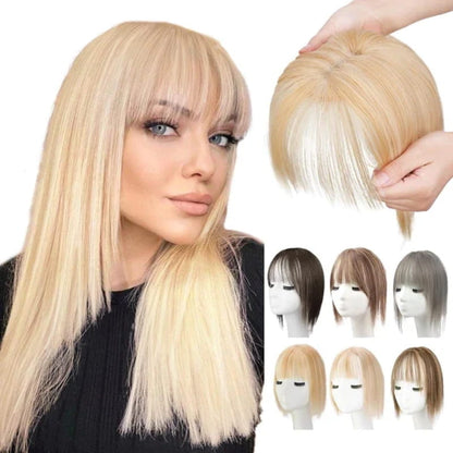💥BIG SALE 🛒Natural Hair Toppers with Bangs for Women