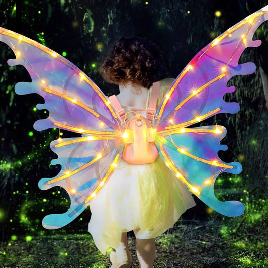🎄2025 Hot Sale🎁Rechargeable Electric Fairy Wings with LED Lights and Music🧚‍♀️