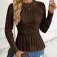 ⏳Limited-time 50% off⏰Women's Chunky-Knitted Crew Neck Peplum Sweater🧶👚