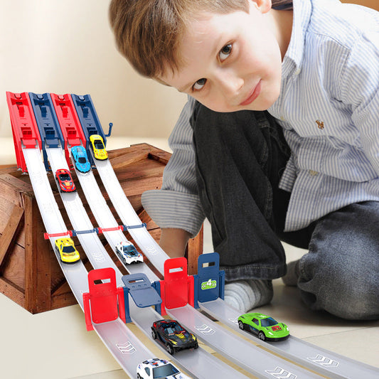 Christmas Sale! 🎄 | Dual Toy Car Launcher Racing Track Set for Kids 🚗💨🚗💨