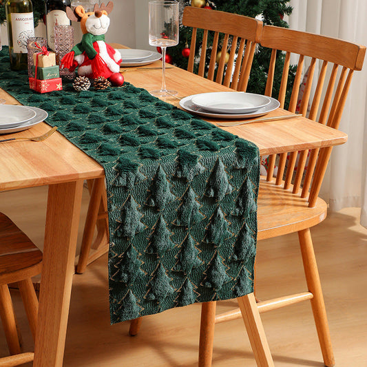 【📍Exquisite Collection📍】Soft Plush Christmas Tree Table Runner