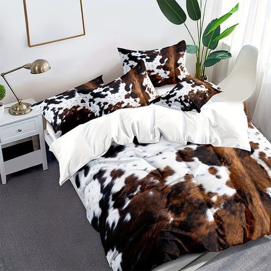 📢📢60  % OFF !!🎅Cow Print Duvet Cover Set