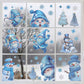 📢📢50  % OFF !!⏰⏰Christmas-Themed Glittering Window Stickers 9 PCS Set