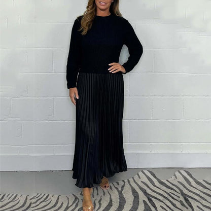 📢📢60%  OFF !! ⏰Women’s Stylish and Elegant Round-neck Pleated Dress