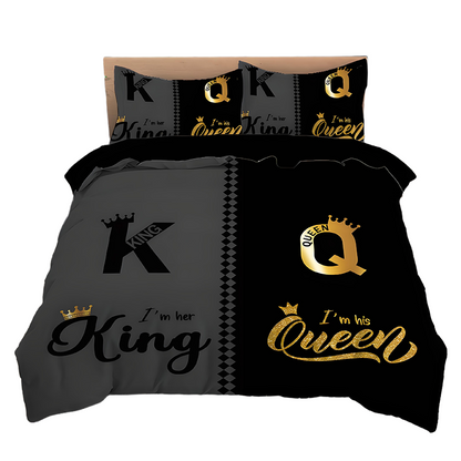 📢📢70 %  OFF ❗3-Piece "King & Queen" Couple's Duvet Cover Set