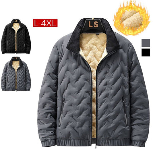 📢📢60 % OFF !!🎅Men's Quilted Winter Jacket with Faux Fleece Lining