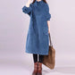 📢📢60 % OFF !!✨Women’s High Neck Loose Corduroy Maxi Dress