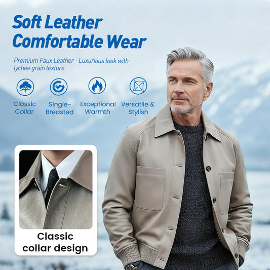 ⏰60% OFF💥💥Men's Classic Faux Leather Jacket