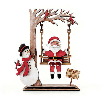📢📢60 % OFF !!⏰⏰3D Wooden Santa on Swing Tabletop Decor