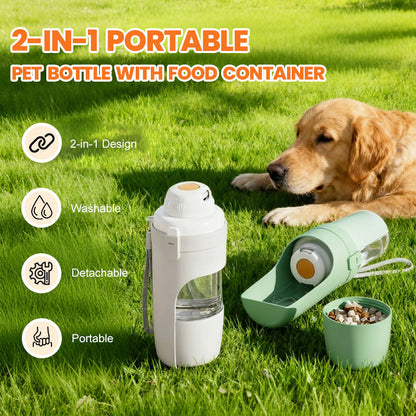 📢📢40  % OFF !!✨🐾2-in-1 Portable Pet Bottle with Food Container