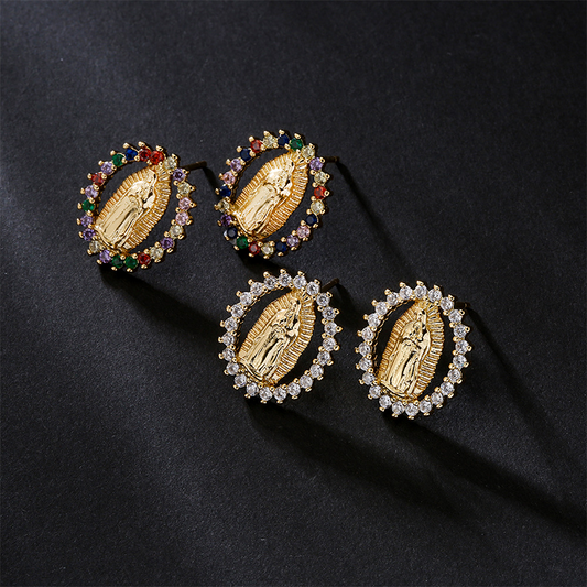 📢📢50 % OFF !!🎅 Virgin Mary Sparkling Earrings – Elegant Symbol of Faith, Hypoallergenic & Perfect for Everyday Wear ✨📿📦