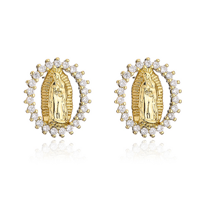 📢📢50 % OFF !!🎅 Virgin Mary Sparkling Earrings – Elegant Symbol of Faith, Hypoallergenic & Perfect for Everyday Wear ✨📿📦